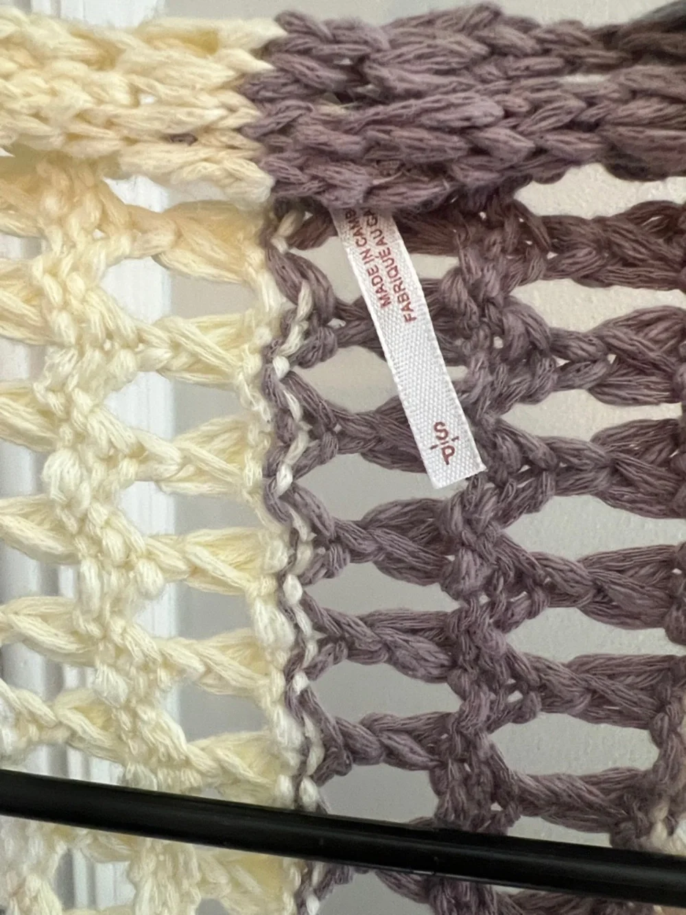 Free People Crochet Openwork Shrug in Neutral Stripes - Picture 2 of 3